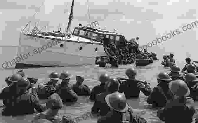 A Black And White Photo Of British Soldiers Evacuating From Dunkirk Riding The Tempest (The After Dunkirk 5)