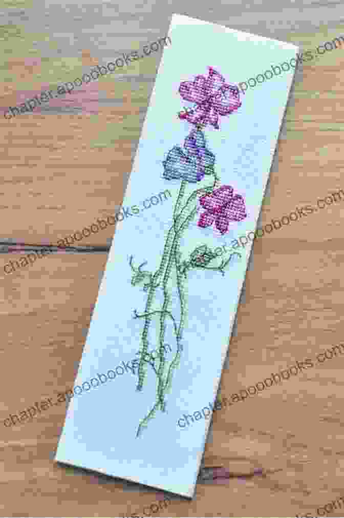 A Breathtaking Cross Stitch Bookmark Adorned With Intricate Floral Motifs, Symbolizing The Beauty And Joy Found In God's Creation. Bible Bookmark Cross Stitch Pattern