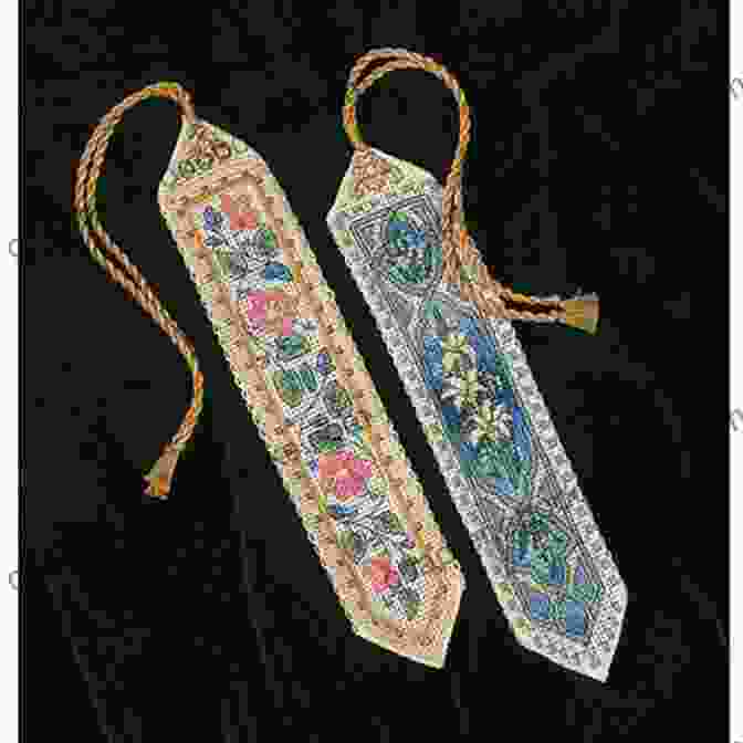 A Meticulously Cross Stitched Bookmark Featuring An Elegant Cross Design, Adorned With Intricate Patterns And Vibrant Colors. Bible Bookmark Cross Stitch Pattern