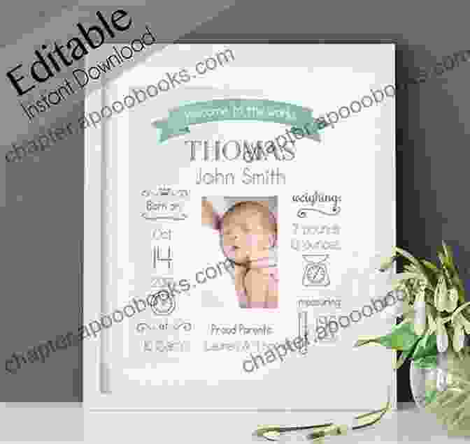 A Modern And Stylish Birth Announcement Art Piece With A Photo Of The Baby And Their Birth Details Our Best Knit Baby Afghans: 33 Designs To Give Your Favorite Little One A Gift To Cherish For A Lifetime