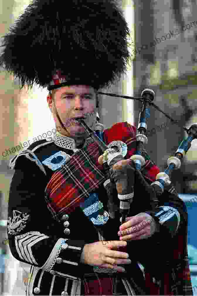 A Photograph Of A Highland Bagpiper Playing Traditional Scottish Music In The Scottish Highlands. Scottish Melodies For Two Cellos