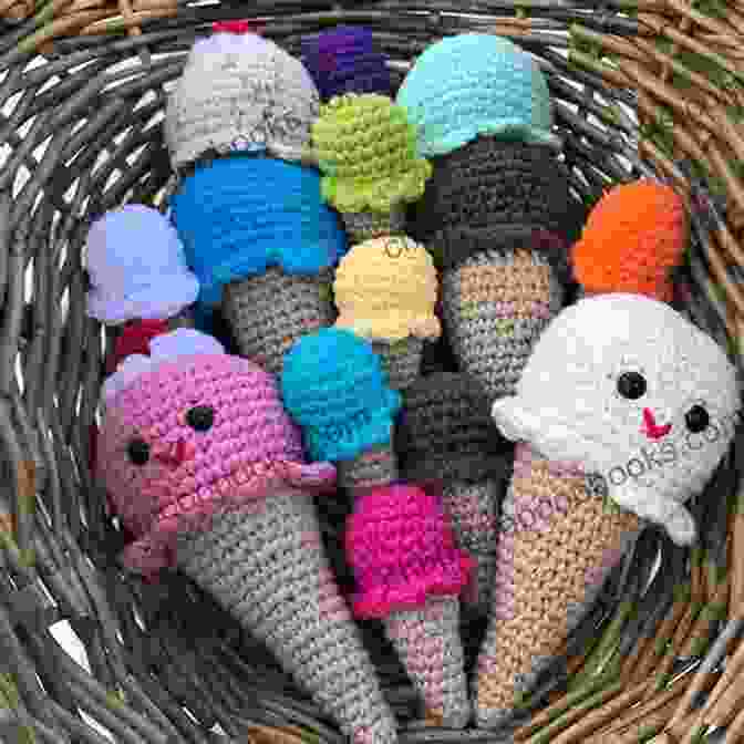 A Towering Amigurumi Ice Cream Cone, Adorned With Scoops Of Colorful Ice Cream And A Generous Drizzle Of Chocolate Sauce. Amigurumi Sweets: Crochet Fancy Pastries And Desserts