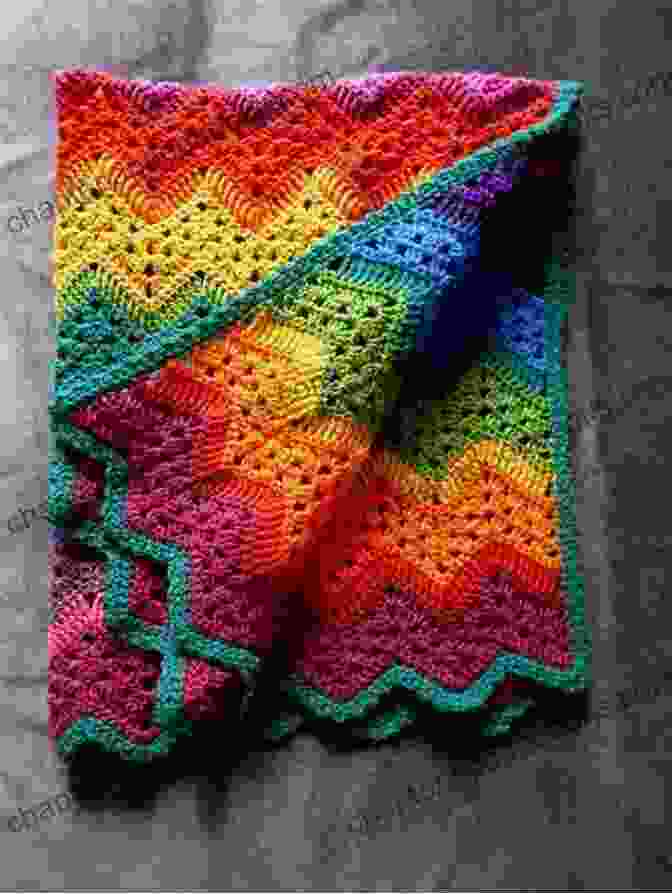 A Vibrant And Colorful Baby Blanket With A Rainbow Design Our Best Knit Baby Afghans: 33 Designs To Give Your Favorite Little One A Gift To Cherish For A Lifetime