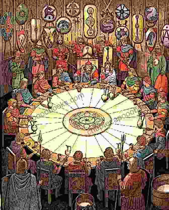 A Vibrant Illustration Of Merlin, Surrounded By The Knights Of The Round Table And The Mystical Landscapes Of Medieval England. 1900 OR THE LAST PRESIDENT: Historical Prophecy Works Of Ingersoll Lockwood