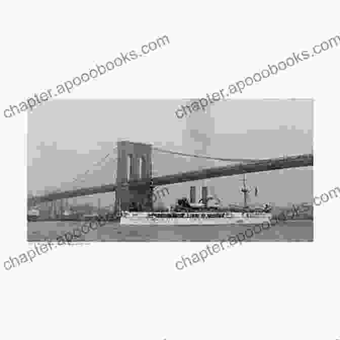 Black And White Photo Of A Freighter Passing Under The Brooklyn Bridge Along The Waterfront: Freighters At New York In The 1950s And 1960s