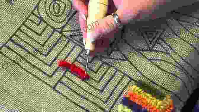 Close Up Of A Hand Hooked Rug Showing The Intricate Hooking Technique Celebration Of Hand Hooked Rugs 26 Lesley Stanfield