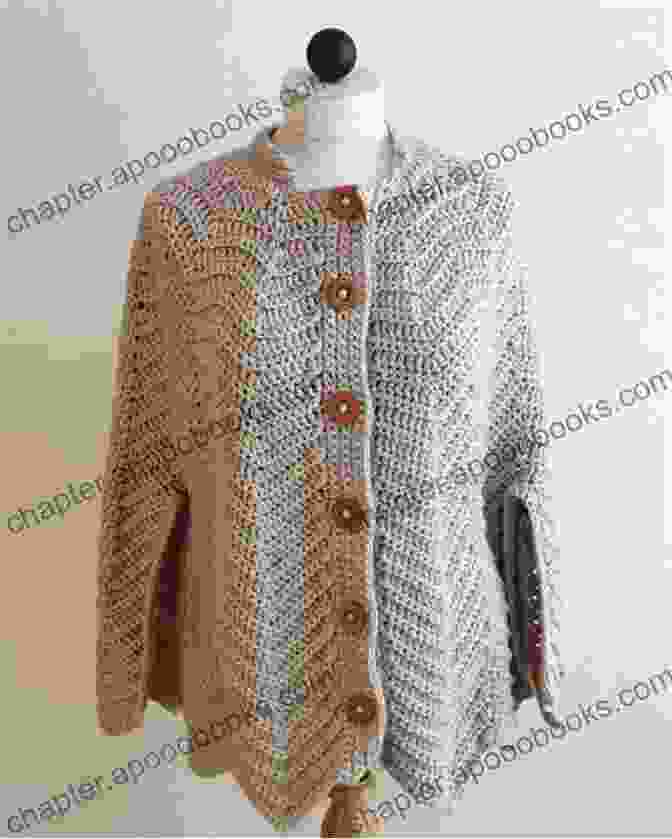 Elegant Woman Wearing The Crochet Pattern Ripple Cape PA405 Against A Historic Backdrop, Highlighting Its Timeless Appeal Crochet Pattern Ripple Cape PA405 R