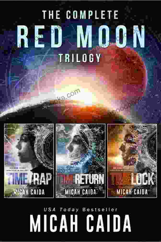 Red Moon Trilogy Book Cover A Mysterious Red Moon Illuminates A Futuristic Cityscape Time Trap: Red Moon Science Fiction Time Travel Trilogy 1 (Red Moon Trilogy)