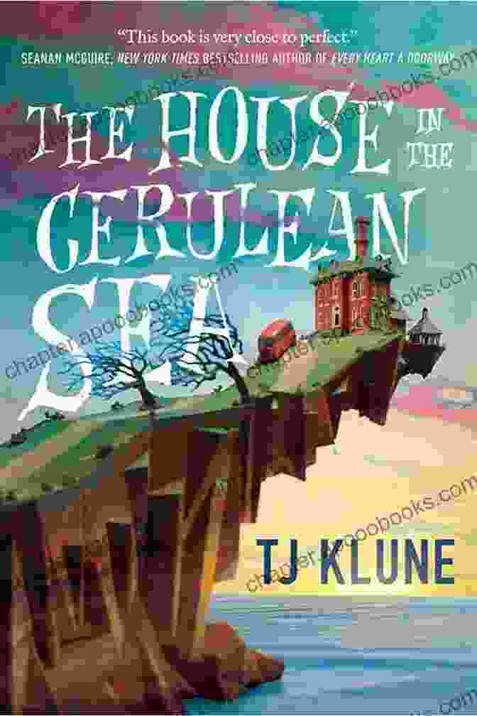 The House In The Cerulean Sea Book Cover With A Silhouette Of A House On A Cerulean Background The House In The Cerulean Sea