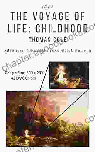 Advanced Counted Cross Stitch Pattern The Voyage Of Life: Childhood Thomas Cole: Needlepoint Design for Adults Famous Landscape by Classic Artist