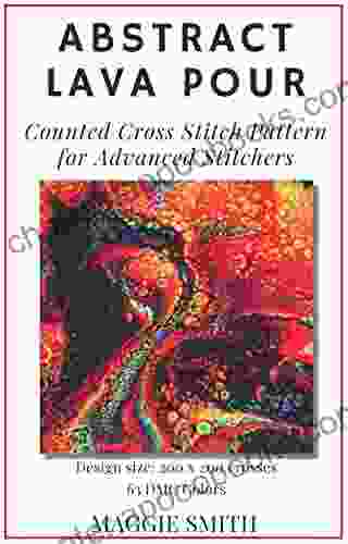 Abstract Lava Pour Counted Cross Stitch Pattern for Advanced Stitchers: Large and Detailed Design with Easy to Read Full Color Symbol Chart